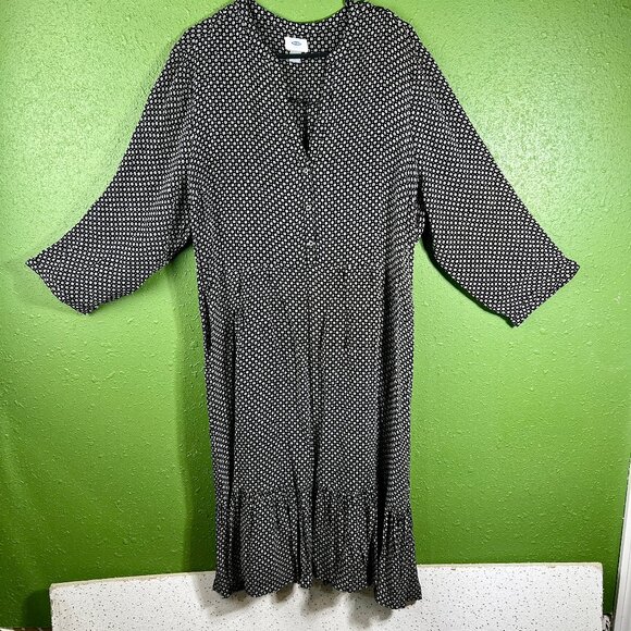 Old Navy Black Floral Print Dress - 2XL - XXL - Picture 1 of 3